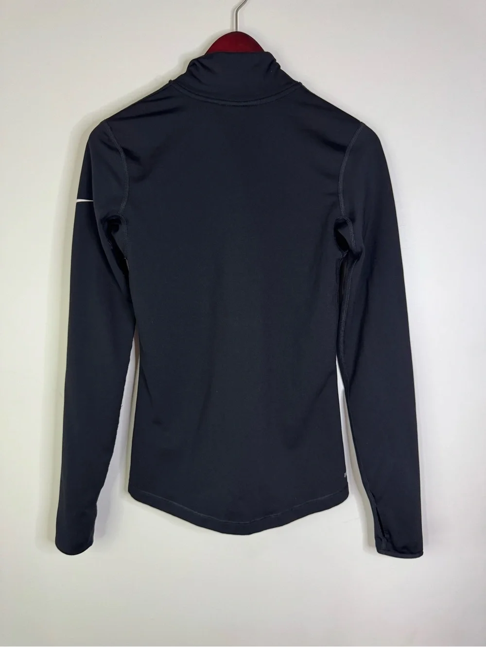 Nike pro dri-fit Half-Zip fitted Long Sleeve Top black womens medium